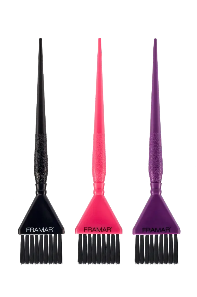 FRAMAR Triple Threat Brush Set Pink,Purple,Black 3 részes ecset szett - színes