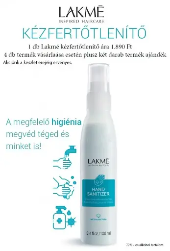Lakmé Kézfertőtlenítő 100 ml AKCIÓ 4+2